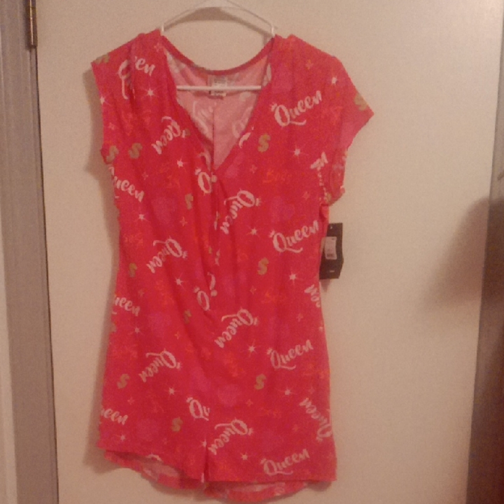 Queen Print Red Women's Romper